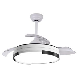 42 inch modern ceiling light with retractable fan, 3 color LED switching and silent copper motor for home commercial use, model VY-13006