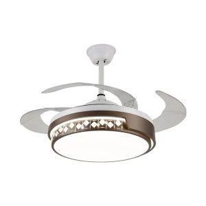 42 inch retractable ceiling fan with invisible blades and DC motor, energy saving design for modern residential wholesale projects, model VY-13001