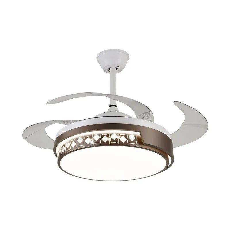 VANYE 42" Retractable Ceiling Fan with LED Light & Remote 1 42 inch retractable ceiling fan with invisible blades and DC motor, energy saving design for modern residential wholesale projects, model VY-13001