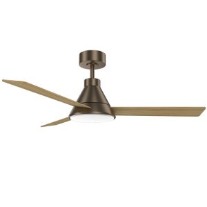 52 inch 220V low noise white plywood ceiling fan with energy saving LED light, ultra quiet performance for residential indoor use, model VY-13034
