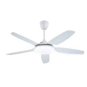 52 inch decorative 5 plastic leaf fan with LED light and energy saving DC motor, tropical aesthetic design, model VY-12003