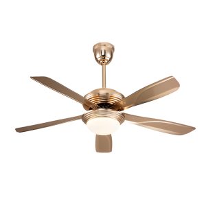 52 inch gold finish metal blade ceiling fan, modern luxury statement piece for high-end home wholesale, model VY-12045