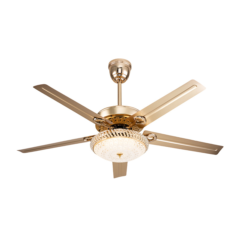 VANYE 52" Gold Metal Blade Ceiling Fan - Luxury Series 1 52 inch luxury gold finish metal blade ceiling fan, high speed airflow sophisticated decor look, model VY-12001