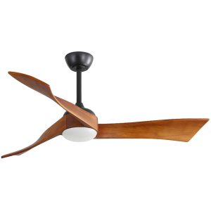 52 inch modern wood ceiling fan with sleek architectural design, high airflow blades for designer interior decoration, model VY-13038