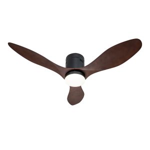 Minimalist low profile ABS blade ceiling fan without light, max airflow space saving for low ceiling rooms, model VY-12019