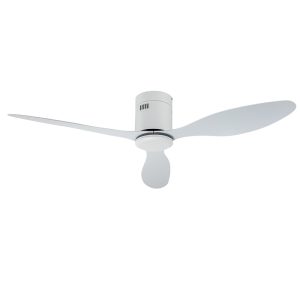 Low profile ABS plastic ceiling fan in black white finish, flush mount for modern apartment studio wholesale, model VY-12016