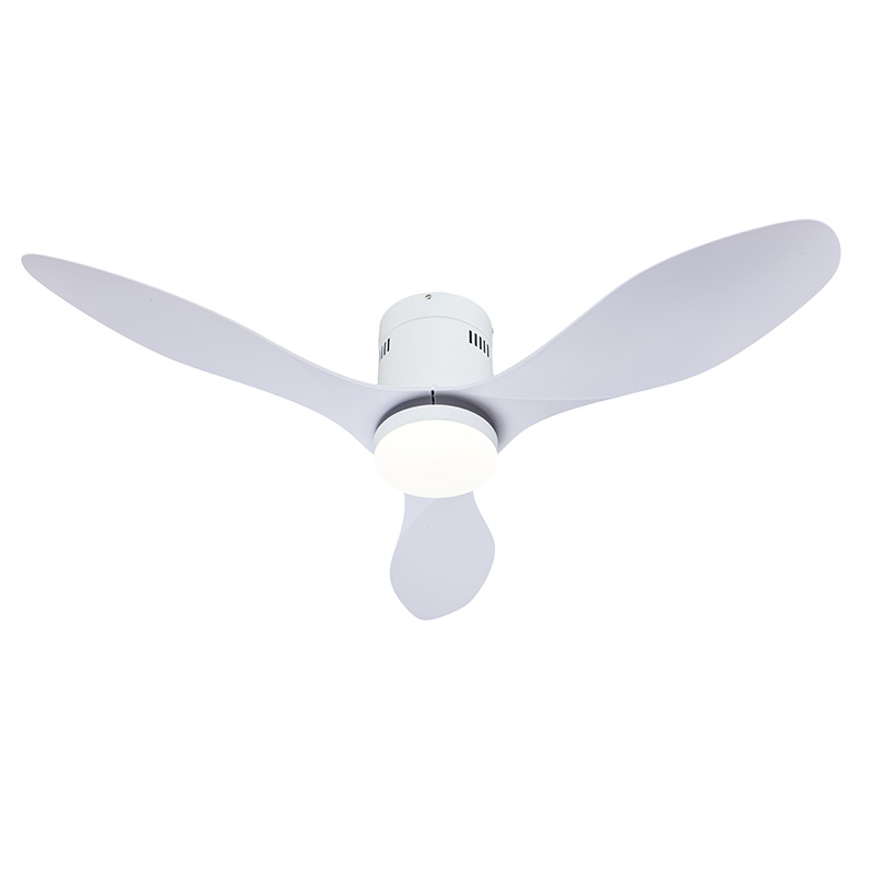 VANYE Low Profile Smart Control Fan - White Plastic Blades 1 Low profile smart control ceiling fan with white plastic blades, hugger design for low ceiling rooms, model VY-12018