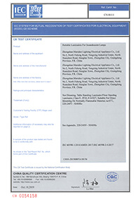 VANYE Ceiling Fan CB Test Certificate IEC