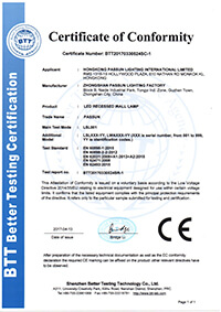 VANYE Ceiling Fan CE Certificate EMC Directive