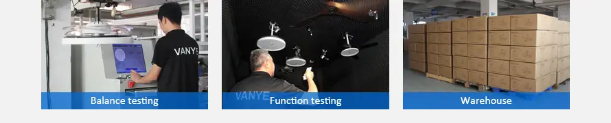 Rigorous Testing and Secure Warehousing for Export VANYE final quality control: balance testing, function testing, and secure warehouse storage for export