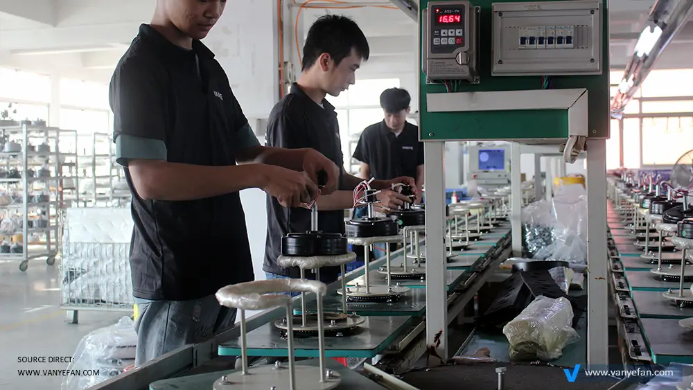 Ultimate Guide to Importing Ceiling Fans from China (No Certification? No Problem!) 2 Professional ceiling fan manufacturing factory production line in Zhongshan China - VANYE