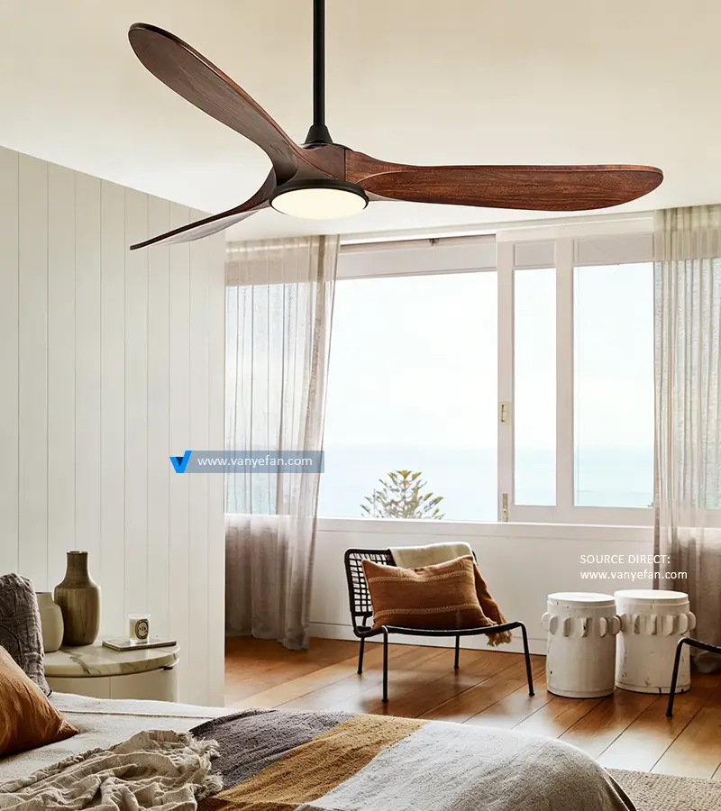 Ultimate Guide to Importing Ceiling Fans from China (No Certification? No Problem!) 5 Luxury dark walnut solid wood blade ceiling fan for Middle East villas and hotels